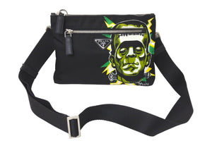 PRADA プラダ ショルダーバッグ ユニバーサル フランケン ブラック トライアングルロゴ ナイロン 美品 中古 59244
