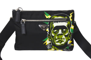 PRADA プラダ ショルダーバッグ ユニバーサル フランケン ブラック トライアングルロゴ ナイロン 美品 中古 59244