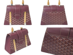 GOYARD ゴヤール ハンドバッグ サイゴンPM バーガンディ パープル ゴヤールディンキャンバス シルバー金具 美品 中古 59245