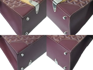 GOYARD ゴヤール ハンドバッグ サイゴンPM バーガンディ パープル ゴヤールディンキャンバス シルバー金具 美品 中古 59245