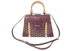 GOYARD ゴヤール ハンドバッグ 2WAY サイゴンPM バーガンディ パープル ゴヤールディンキャンバス シルバー金具 美品 中古 59246