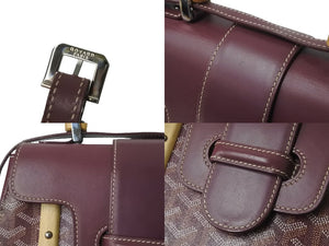 GOYARD ゴヤール ハンドバッグ 2WAY サイゴンPM バーガンディ パープル ゴヤールディンキャンバス シルバー金具 美品 中古 59246