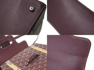 GOYARD ゴヤール ハンドバッグ 2WAY サイゴンPM バーガンディ パープル ゴヤールディンキャンバス シルバー金具 美品 中古 59246