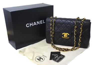 CHANEL シャネル ショルダーバッグ デカマトラッセ ダブルチェーンブラック 3番台 ラムスキン ゴールド金具 美品 中古 59258