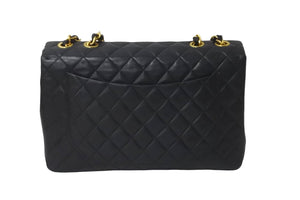 CHANEL シャネル ショルダーバッグ デカマトラッセ ダブルチェーンブラック 3番台 ラムスキン ゴールド金具 美品 中古 59258