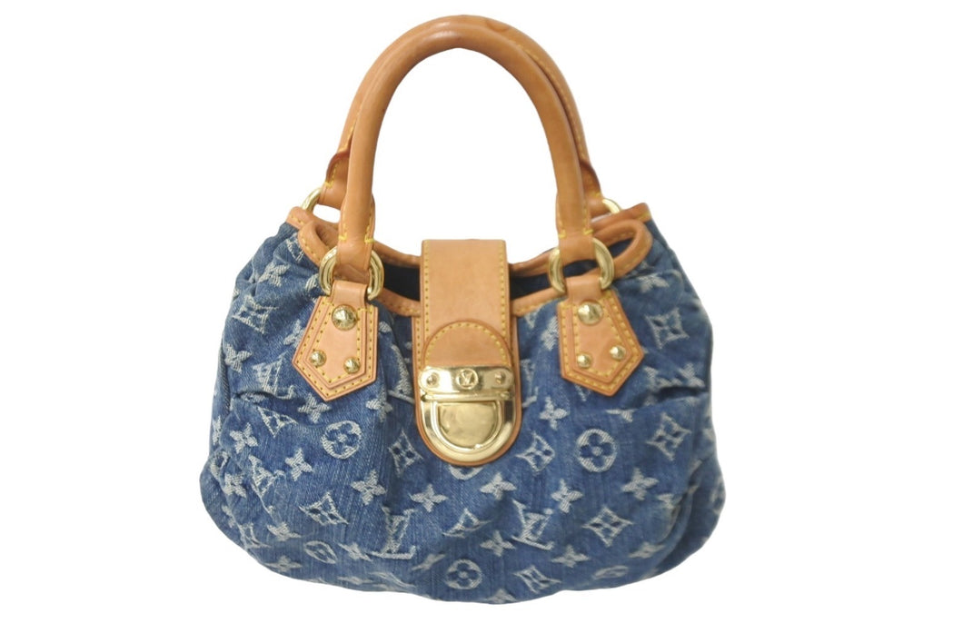 LOUIS VUITTON ルイヴィトン ハンドバッグ プリーティ M95020 モノグラムデニム ブルー 美品 中古 59277