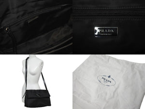 PRADA プラダショルダーバッグ デュエット スモール パデッド 1BD313 ブラックシルバー金具 トライアングルロゴ 59278 