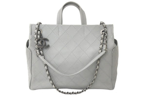 CHANEL シャネル ワイルドステッチ 2WAY チェーン ショルダーバッグ グレー 21番台 シルバー金具 ハンドバッグ 美品 中古 59282