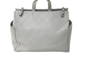 CHANEL シャネル ワイルドステッチ 2WAY チェーン ショルダーバッグ グレー 21番台 シルバー金具 ハンドバッグ 美品 中古 59282