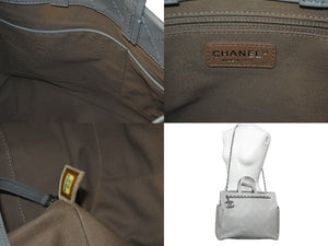 CHANEL シャネル ワイルドステッチ 2WAY チェーン ショルダーバッグ グレー 21番台 シルバー金具 ハンドバッグ 美品 中古 59282