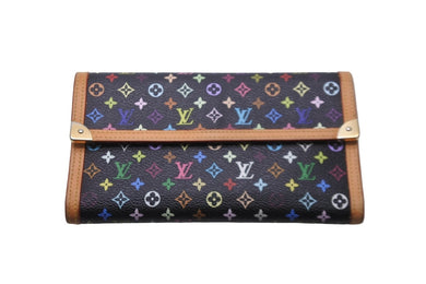 LOUIS VUITTON ルイ ヴィトン 三つ折り長財布 M92658 ポルトフォイユ インターナショナル モノグラム ノワール 美品 中古 59283