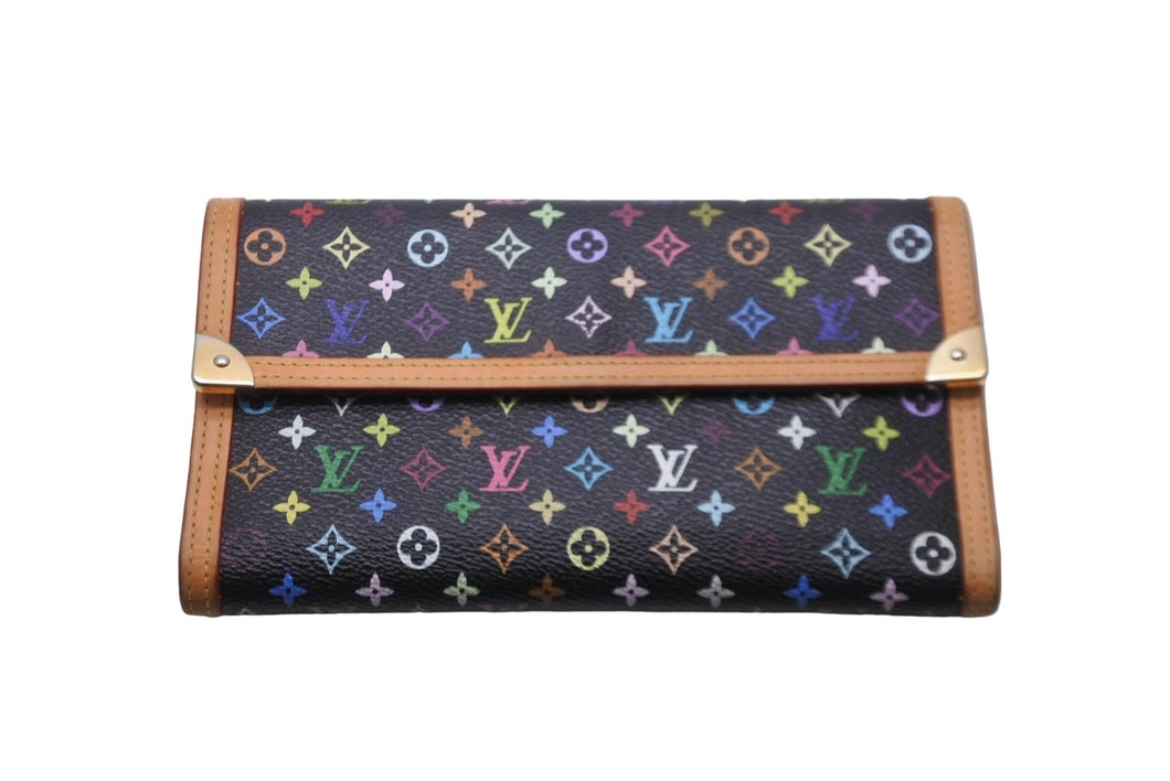 LOUIS VUITTON ルイ ヴィトン 三つ折り長財布 M92658 ポルトフォイユ インターナショナル モノグラム ノワール 美品 中古 59283