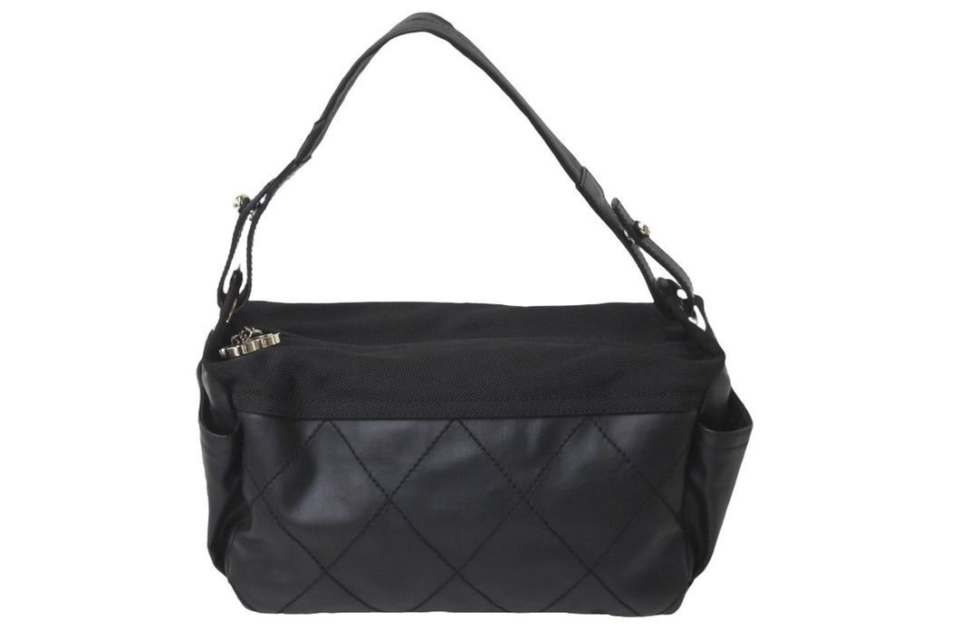 極美品 CHANEL シャネル パリビアリッツ ワンショルダーバッグ キャンバス A34205 11番台 ブラック シルバー金具 中古 59288