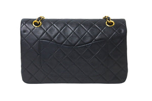 CHANEL シャネル マトラッセ 25 ショルダーバッグ ダブルフラップ 1番台 ラムスキン ブラック ゴールド 美品 中古 59289