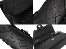 Load image into Gallery viewer, CHANEL シャネル マトラッセ 25 ショルダーバッグ ダブルフラップ 1番台 ラムスキン ブラック ゴールド 美品 中古 59289
