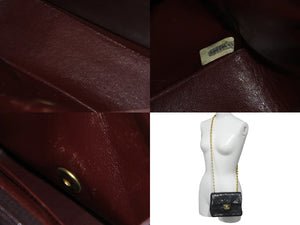 CHANEL シャネル チェーンショルダーバッグ ミニマトラッセ18 1番台 ラムマドモアゼル金具 ブラック ゴールド金具 良品 中古 59291