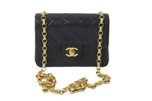 Load image into Gallery viewer, CHANEL シャネル チェーンショルダーバッグ ミニマトラッセ18 1番台 ラムマドモアゼル金具 ブラック ゴールド金具 良品 中古 59291