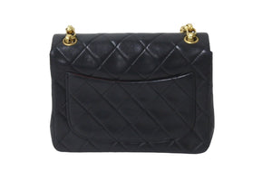 CHANEL シャネル チェーンショルダーバッグ ミニマトラッセ18 1番台 ラムマドモアゼル金具 ブラック ゴールド金具 良品 中古 59291