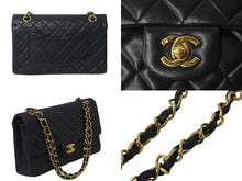 Load image into Gallery viewer, CHANEL シャネル マトラッセ 25 ショルダーバッグ ダブルフラップ 1番台 ラムスキン ブラック ゴールド 美品 中古 59294