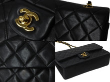 Load image into Gallery viewer, CHANEL シャネル マトラッセ 25 ショルダーバッグ ダブルフラップ 1番台 ラムスキン ブラック ゴールド 美品 中古 59294
