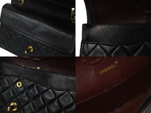 Load image into Gallery viewer, CHANEL シャネル マトラッセ 25 ショルダーバッグ ダブルフラップ 1番台 ラムスキン ブラック ゴールド 美品 中古 59294