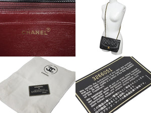 極美品 CHANEL シャネル チェーンショルダーバッグ ダイアナマトラッセ22 3番台 ラムスキン ブラック ゴールド金具 中古 59311
