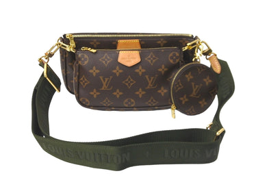 LOUIS VUITTON ルイヴィトン ショルダーバッグ M44813 ミュルティ ポシェット アクセソワール マロン カーキ 美品 中古 59313