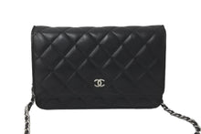Load image into Gallery viewer, CHANEL シャネル ショルダーバッグ チェーン ウォレット マトラッセ ココマーク 19番台 ブラック ラムスキン シルバー金具 美品 中古 59319