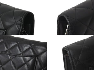 CHANEL シャネル ショルダーバッグ チェーン ウォレット マトラッセ ココマーク 19番台 ブラック ラムスキン シルバー金具 美品 中古 59319