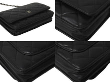 Load image into Gallery viewer, CHANEL シャネル ショルダーバッグ チェーン ウォレット マトラッセ ココマーク 19番台 ブラック ラムスキン シルバー金具 美品 中古 59319