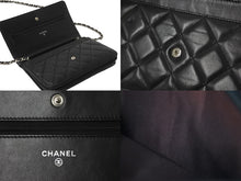 Load image into Gallery viewer, CHANEL シャネル ショルダーバッグ チェーン ウォレット マトラッセ ココマーク 19番台 ブラック ラムスキン シルバー金具 美品 中古 59319