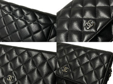 Load image into Gallery viewer, CHANEL シャネル ショルダーバッグ チェーン ウォレット マトラッセ ココマーク 22番台 ブラック ラムスキン シルバー金具 美品 中古 59320