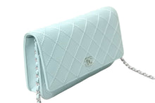 Load image into Gallery viewer, 極美品 CHANEL シャネル ショルダーバッグ ワイルドステッチ チェーン ウォレット 29番台 ブルー系 レザー シルバー金具 中古 59321