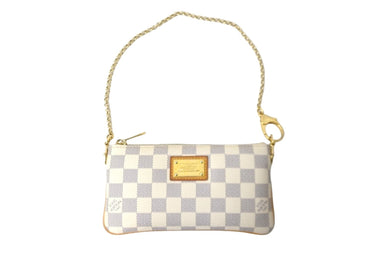 LOUIS VUITTON ルイヴィトン ポーチ チェーン ワンショルダー N60027 ポシェットミラMM ダミエアズール ベージュ 美品 中古 59329