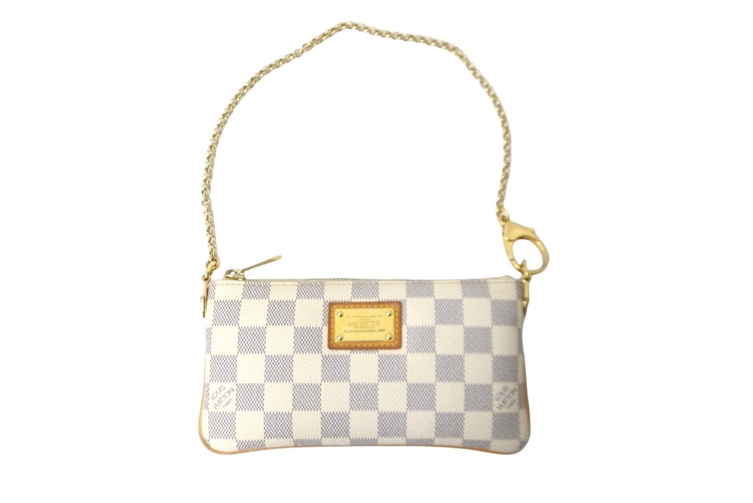 LOUIS VUITTON ルイヴィトン ポーチ チェーン ワンショルダー N60027 ポシェットミラMM ダミエアズール ベージュ 美品 中古 59329