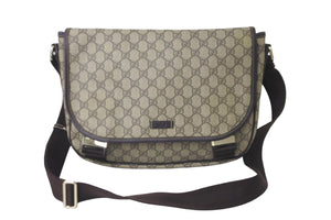 GUCCI グッチ ショルダーバッグ メッセンジャーバッグ GG柄 GGスプリーム 総柄 201732 ブラウン 美品 中古 59330