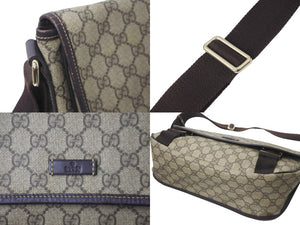 GUCCI グッチ ショルダーバッグ メッセンジャーバッグ GG柄 GGスプリーム 総柄 201732 ブラウン 美品 中古 59330