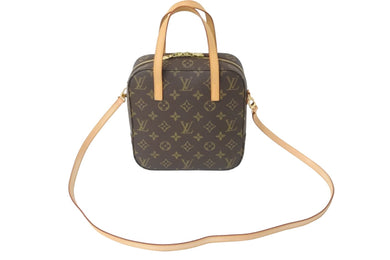 極美品 LOUIS VUITTON ルイヴィトン ハンドバッグ スポンティーニ M47500 モノグラム ブラウン 中古 59333