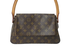 LOUIS VUITTON ルイヴィトン ハンドバッグ ミニルーピング モノグラムキャンバス ブラウン M51147 美品 中古 59340
