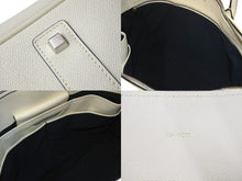 Load image into Gallery viewer, 極美品 Valextra ヴァレクストラ ハンドバッグ マイロゴ V4D90-028-000W-RD ホワイト カーフスキン マットシルバー金具 中古 59342