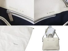 Load image into Gallery viewer, 極美品 Valextra ヴァレクストラ ハンドバッグ マイロゴ V4D90-028-000W-RD ホワイト カーフスキン マットシルバー金具 中古 59342