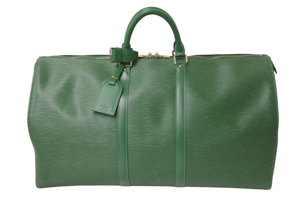 LOUIS VUITTON ルイヴィトン ボストンバッグ M42944 キーポル60 エピレザー グリーン 美品 中古 59345