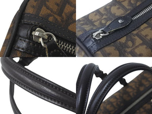 Christian Dior クリスチャンディオール ハンドバッグ トロッター パピヨン型 リボン ブラウン PVC レザー シルバー金具 良品 中古 59346