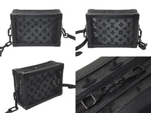 Load image into Gallery viewer, LOUIS VUITTON ルイヴィトン ショルダーバッグ ソフトトランク M53964 メッシュ レザー ブラック 美品 中古 59347