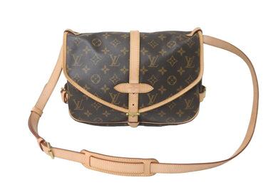 LOUIS VUITTON ルイヴィトン モノグラム ソミュールMM ショルダーバッグ ブラウン 斜め掛け ロゴ M40710 美品 中古 59350