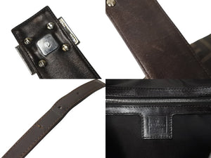 FENDI フェンディ ズッカ ハンドバッグ マンマバケット ハーフムーンキャンバス ブラウン シルバー金具 美品 中古 59371 