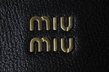 画像をギャラリービューアに読み込む, 極美品 MIUMIU ミュウミュウ 2WAYハンドバッグ ショルダーストラップ付き 5BA231 マドラスレザー ブラック 中古 59376 