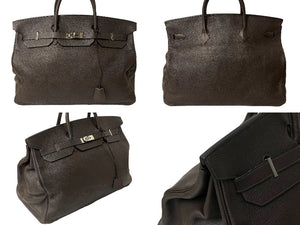 HERMES エルメス バーキン50 ハンドバッグ エベンヌ シルバー金具 トリヨンクレマンス □J刻印 美品 中古 59377