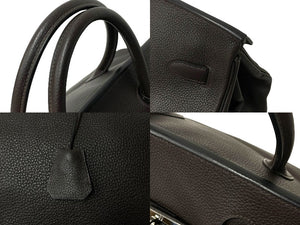 HERMES エルメス バーキン50 ハンドバッグ エベンヌ シルバー金具 トリヨンクレマンス □J刻印 美品 中古 59377