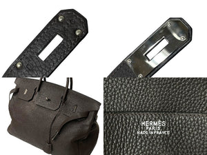 HERMES エルメス バーキン50 ハンドバッグ エベンヌ シルバー金具 トリヨンクレマンス □J刻印 美品 中古 59377